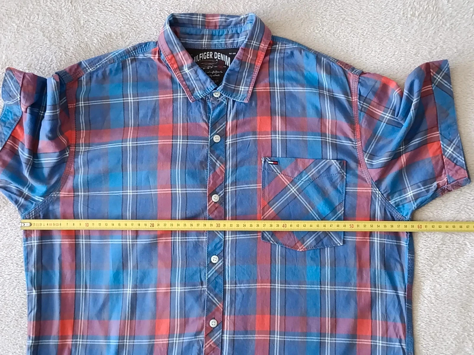 Chemise Tommy Hilfiger Denim à carreaux multicolore manches courtes Taille XXL – photo 15